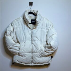 Pull&Bear Cream Puffer Jacket